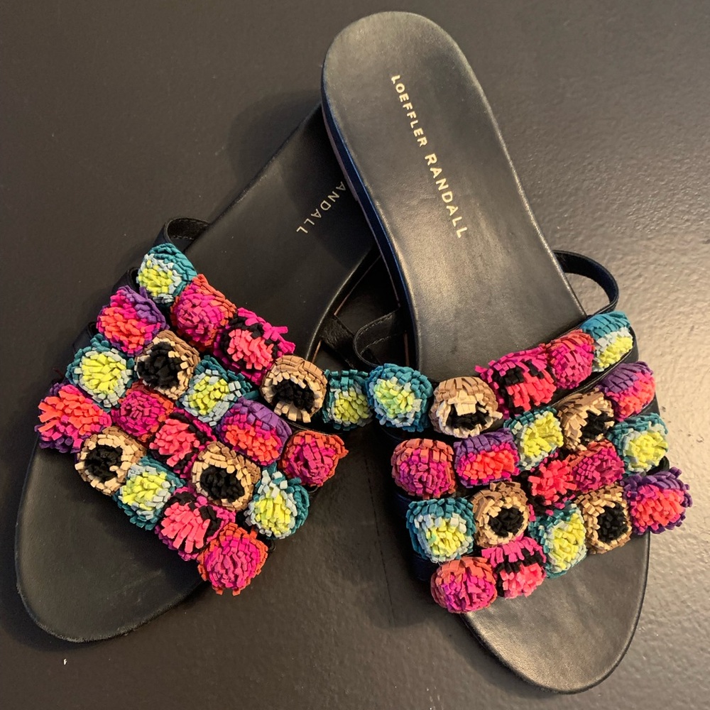 Loeffler Randall Sal Pompom Caged Slide Sandal